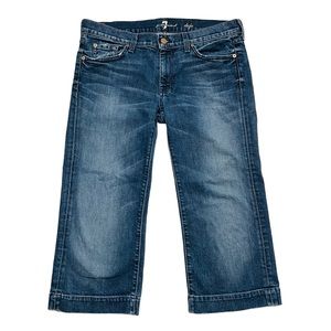 7 For All Mankind Dojo Cropped Jeans Womens 31 Blue Jeans